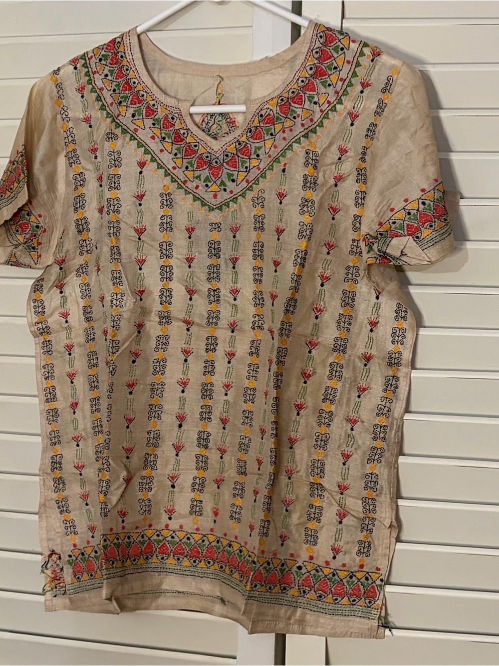 Two Handmade Vintage Embroidered Boho Tunic Tops - Picture 3 of 7
